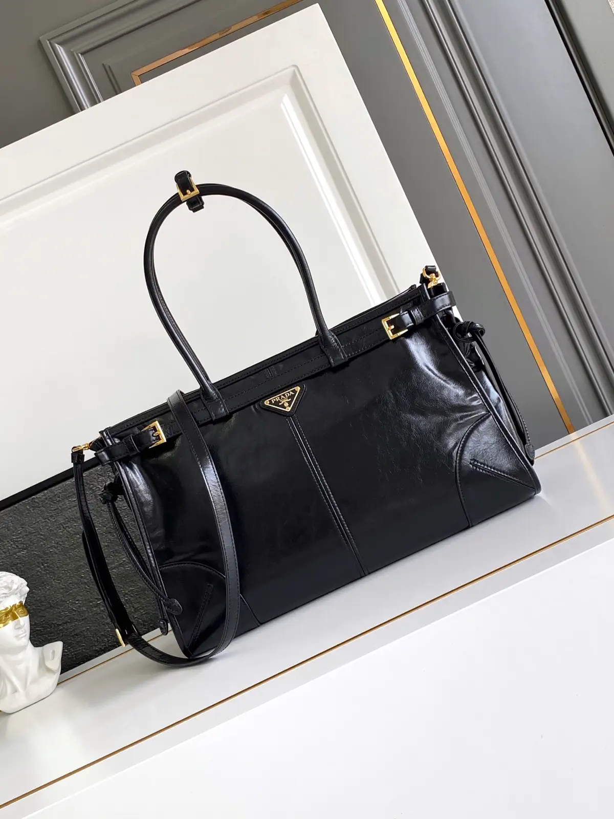 Prada Black Top Handle Crossbody Bag image 1