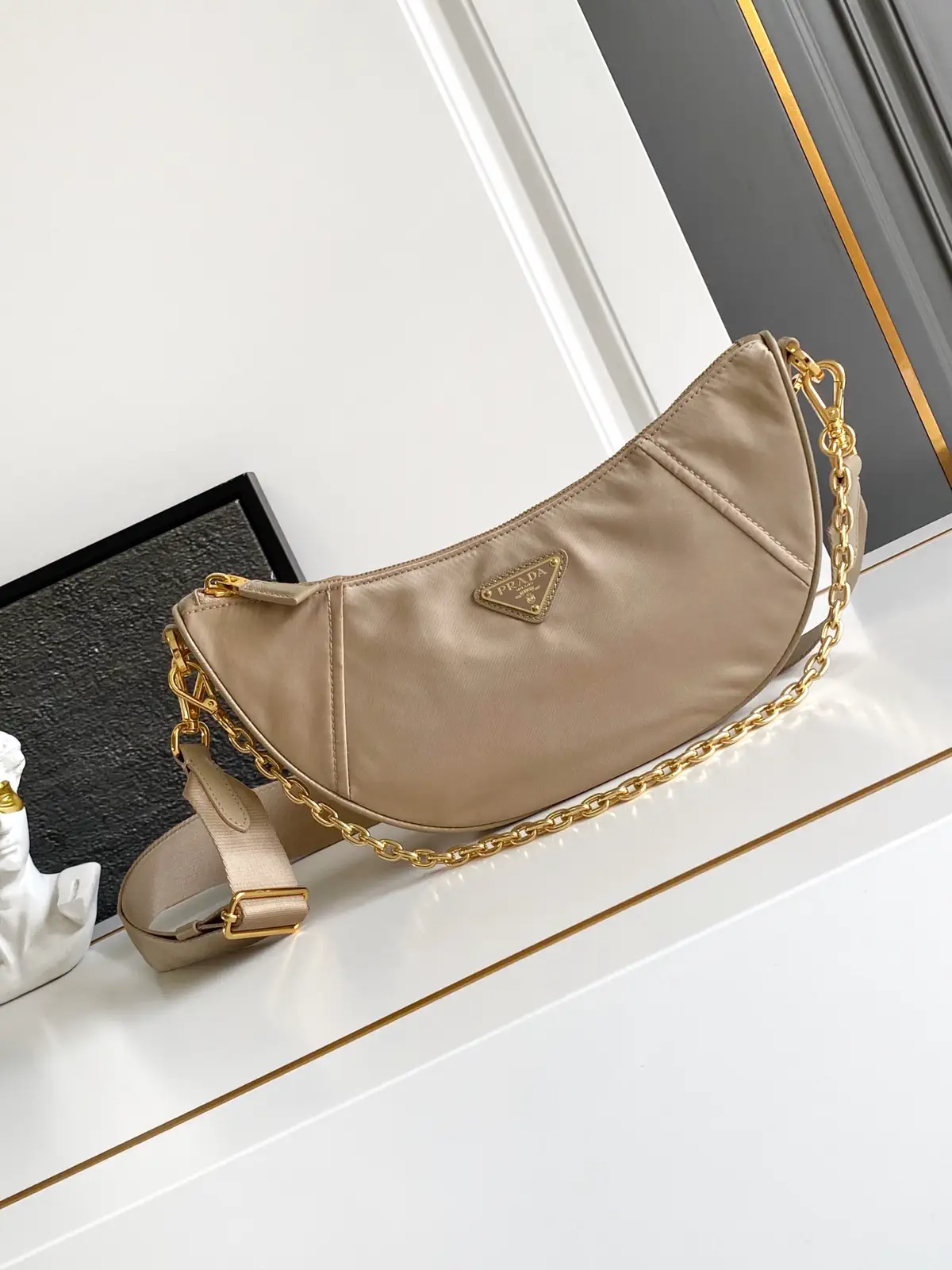 Prada Re-Nylon Crescent Shoulder Bag image 1