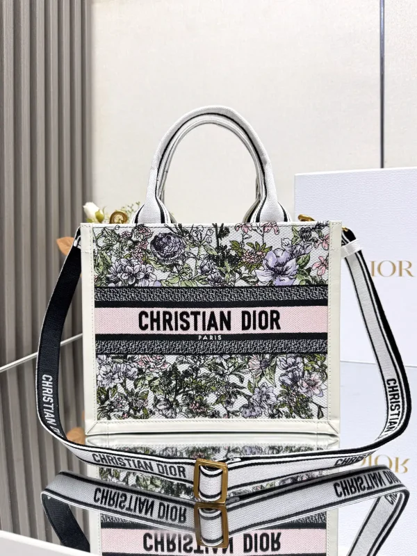 Dior Floral Embroidered Mini Book Tote Bag image 1