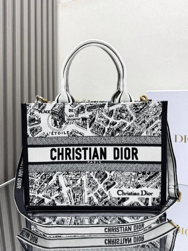 Dior Paris Map Print Book Tote Bag image 1