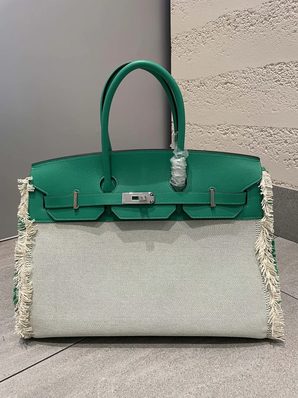 Hermès Fringed Canvas Top Handle Bag image 1