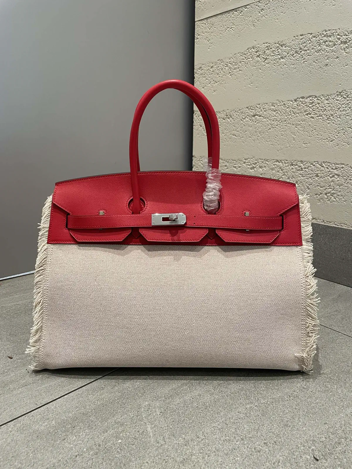 Hermès Frayed Canvas Top Handle Bag image 1