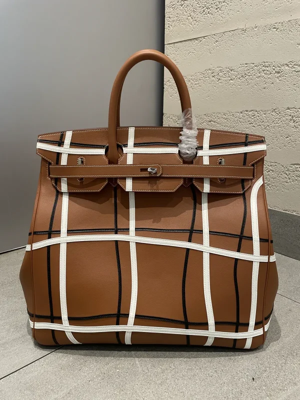 Hermès Grid Pattern Top Handle Bag image 1