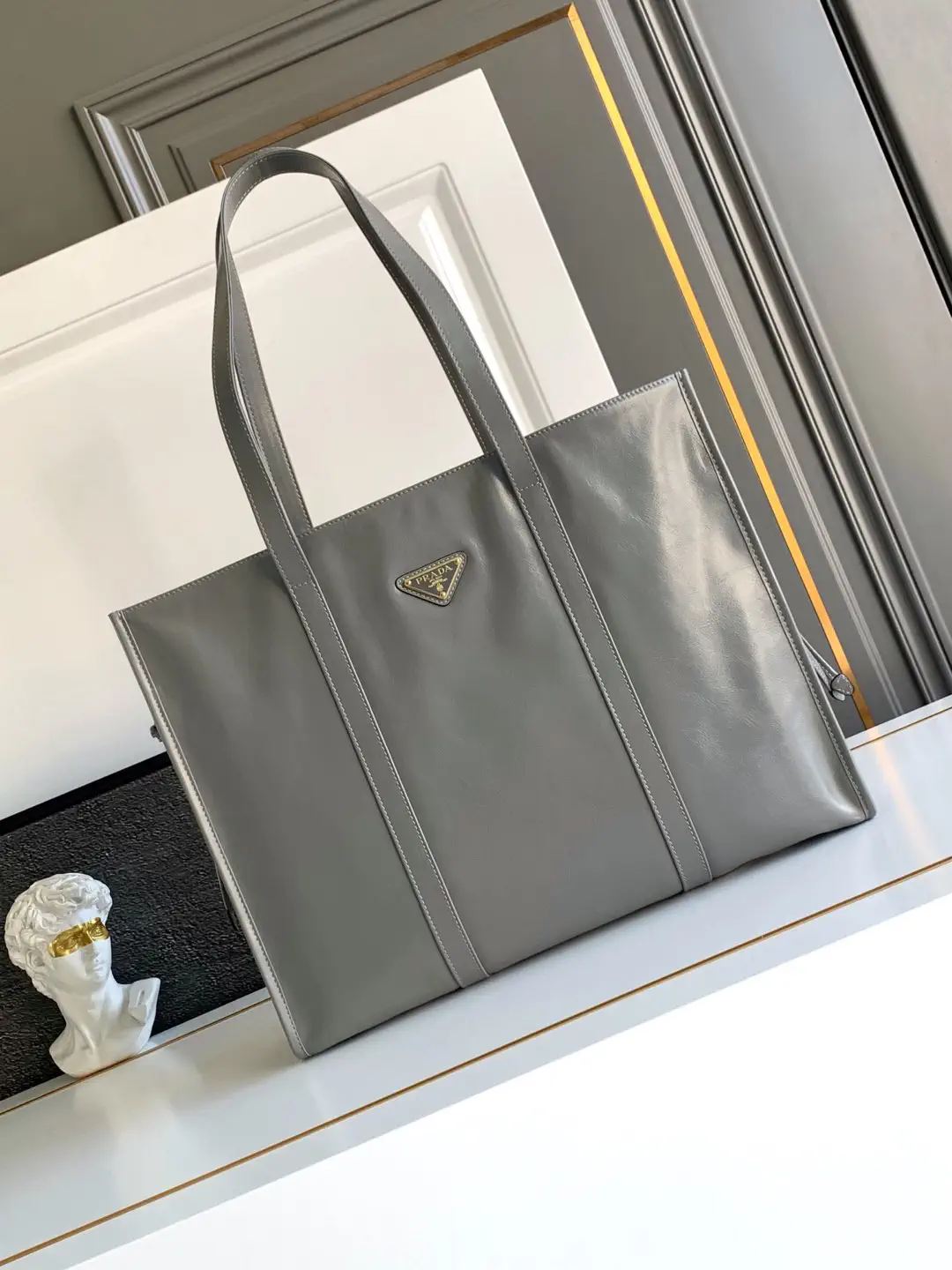 Prada Gray Tote Bag image 1