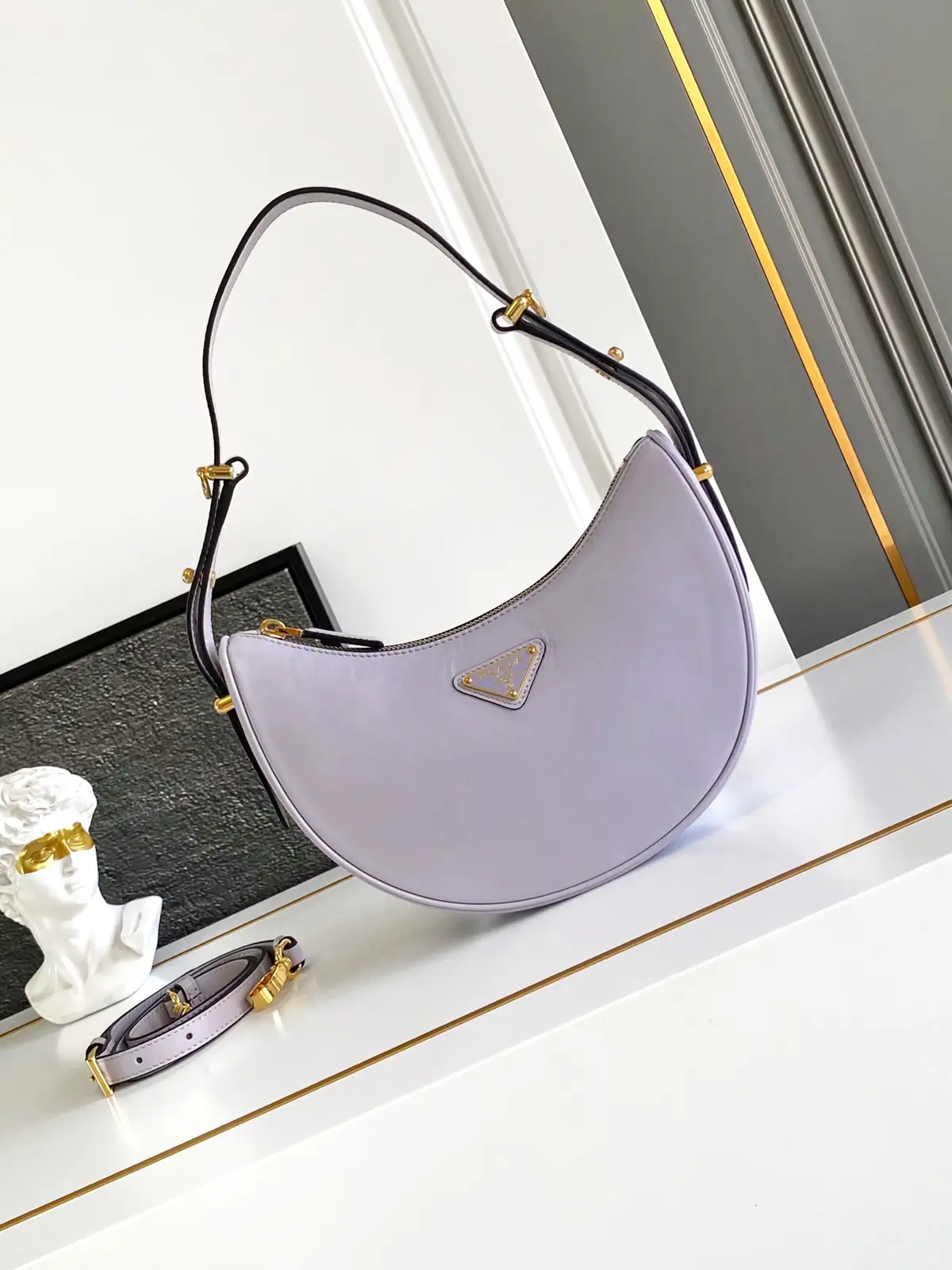 Prada Hobo Leather Shoulder Bag image 1