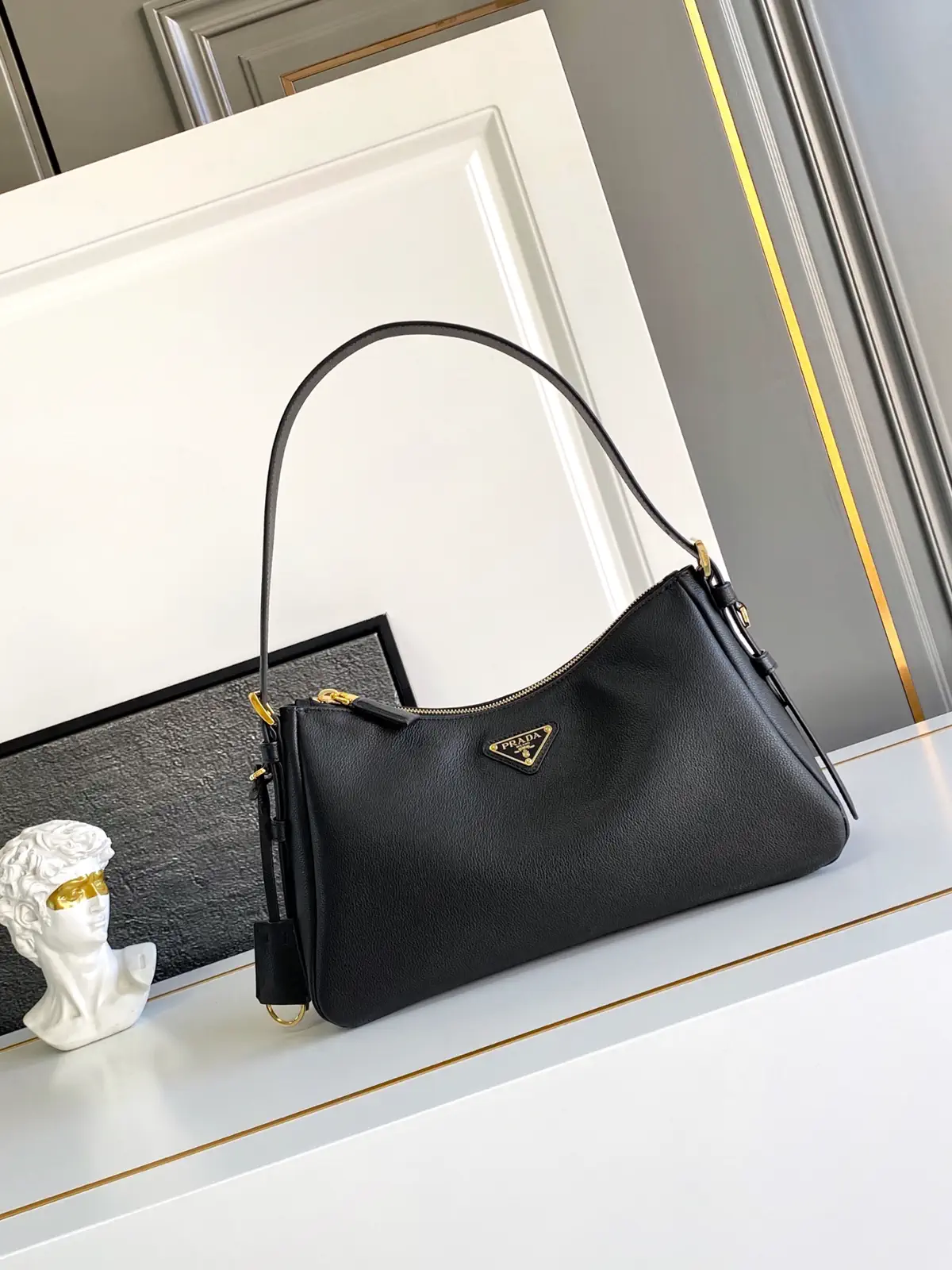 Prada Leather Hobo Shoulder Bag image 1