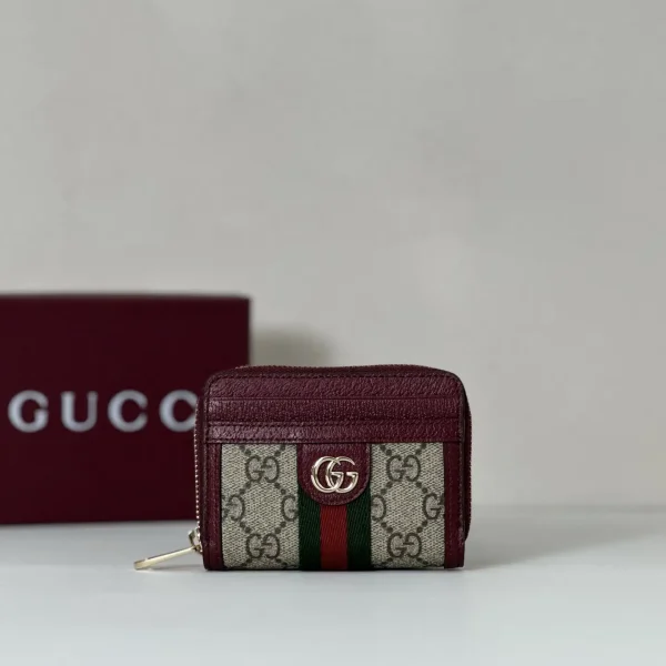 Gucci GG Monogram Web Stripe Zip Card Case image 1