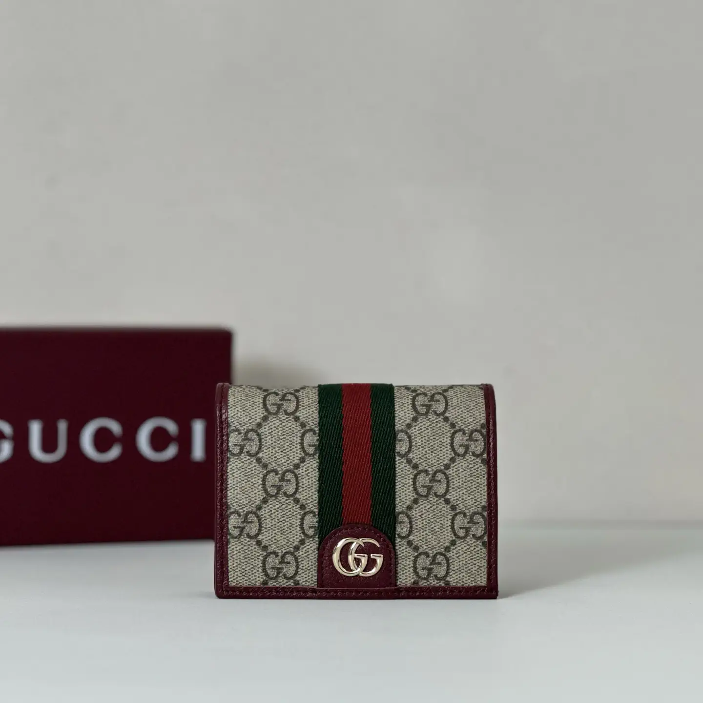 Gucci Monogram Web Stripe Card Holder image 1