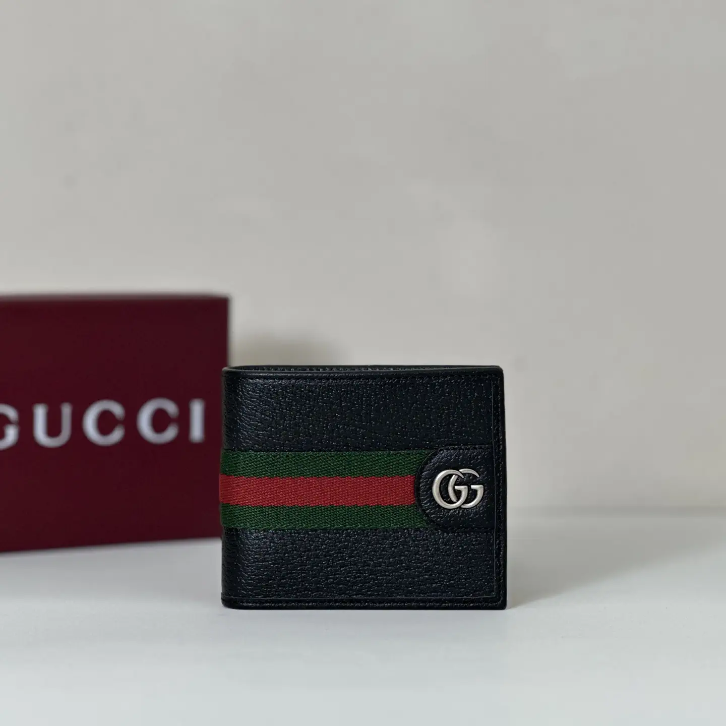 Gucci Black Web Stripe Bifold Wallet image 1