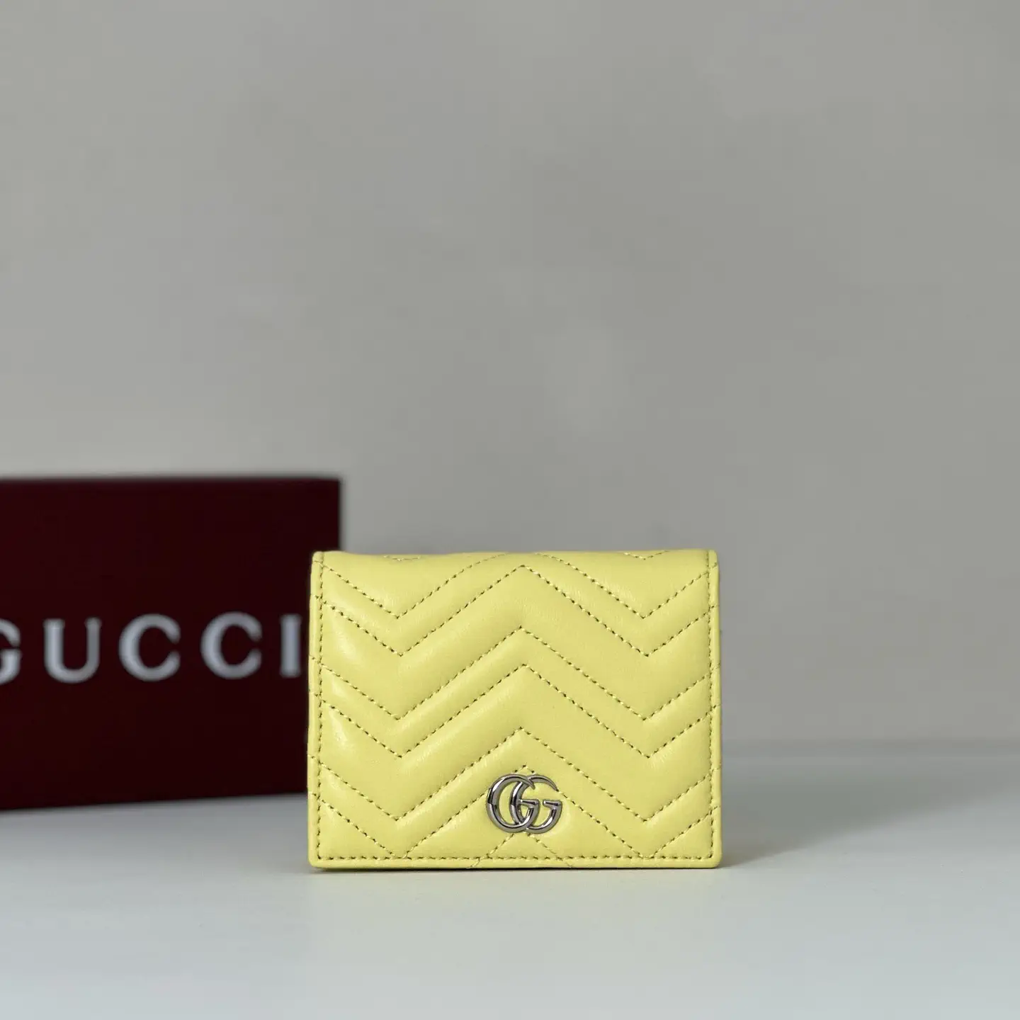Gucci Yellow Quilted Card Holder image 1