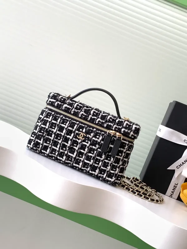 Chanel Checkered Vanity Bag with Chain Strap image 1