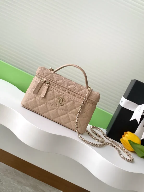 Chanel Quilted Top Handle Bag with Chain Strap image 1
