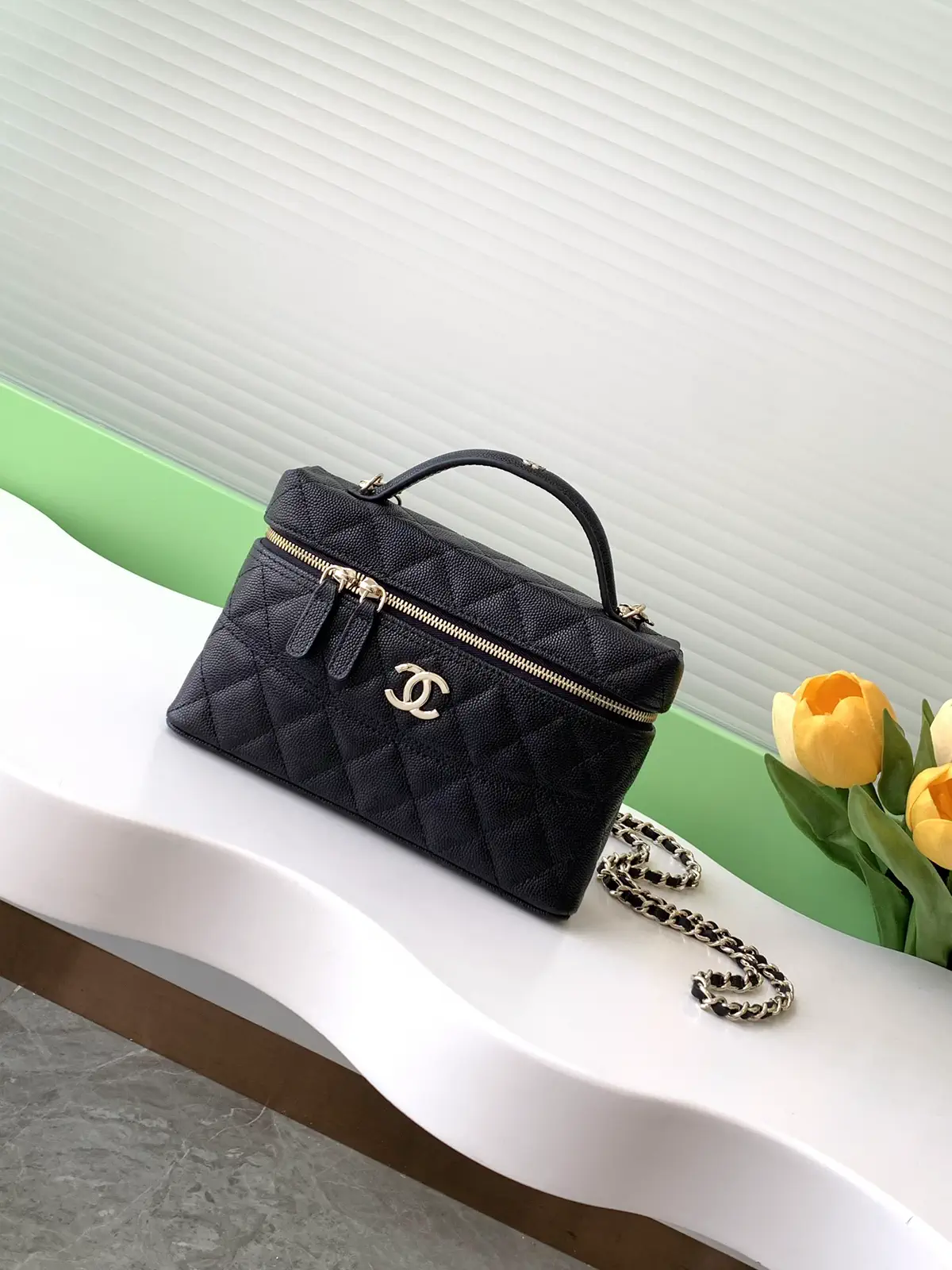 Chanel Quilted Top Handle Bag with Detachable Chain image 1