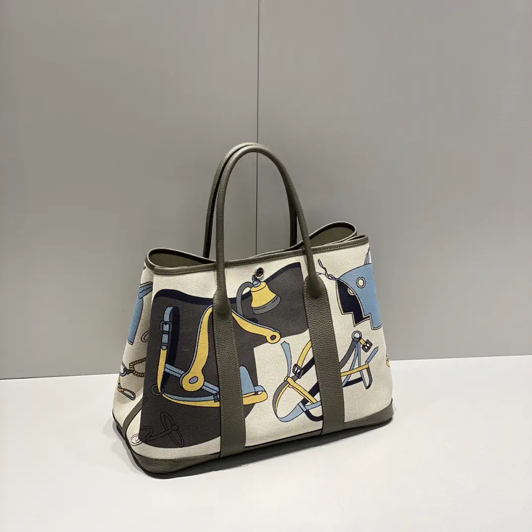 Hermès Garden Party Tote Bag with Equestrian Graffiti Print image 1