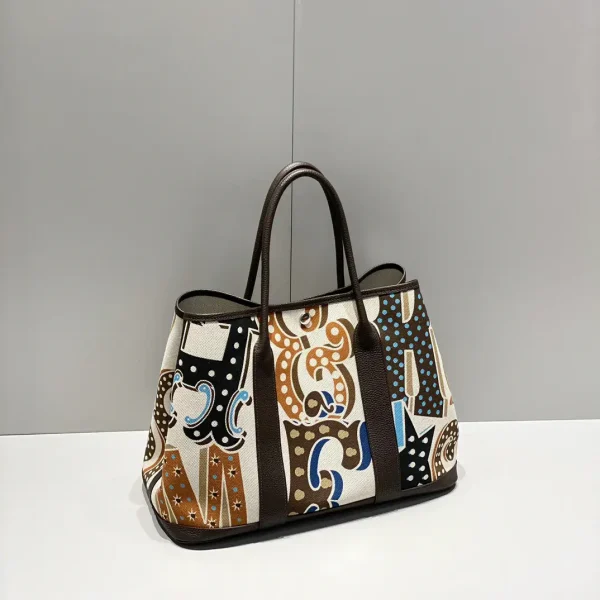Hermès Garden Party Tote Bag with Painted Graffiti Pattern image 1