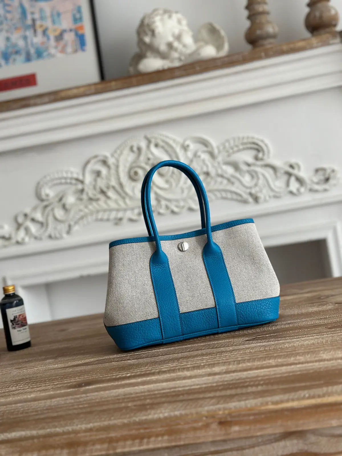 Hermès Mini Garden Party Canvas and Leather Top Handle Bag image 1