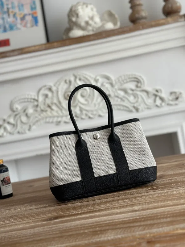 Hermès Mini Canvas and Leather Top Handle Bag image 1