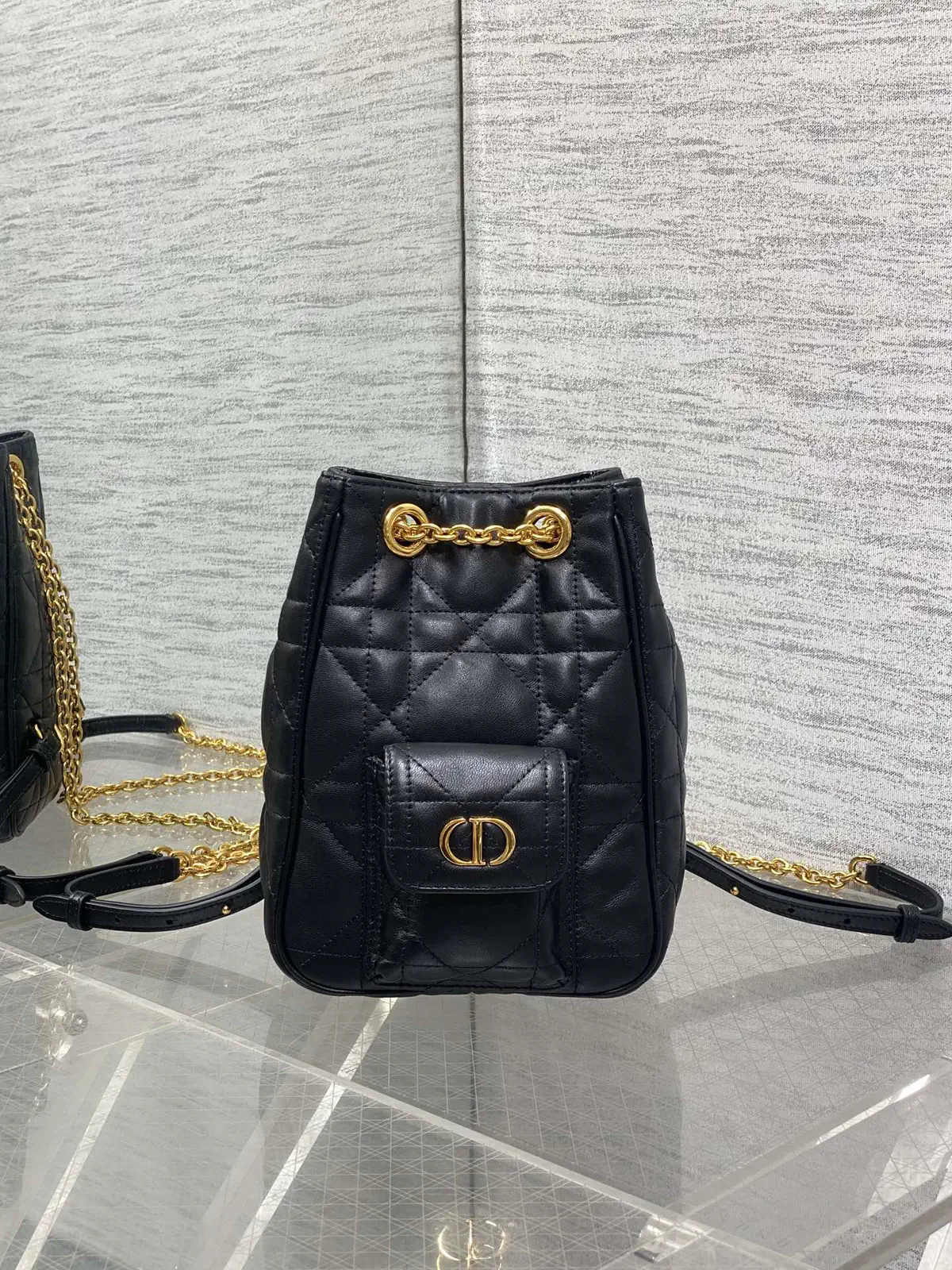Dior Caro Multicarry Quilted Bucket Backpack image 1
