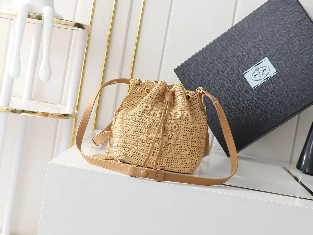 Prada Straw Bucket Bag image 1