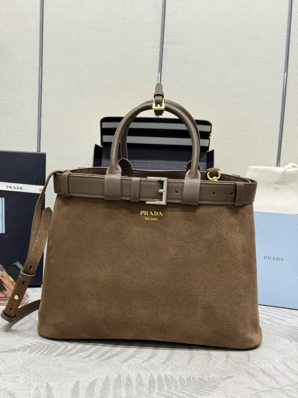 Prada Suede Top Handle Bag image 1