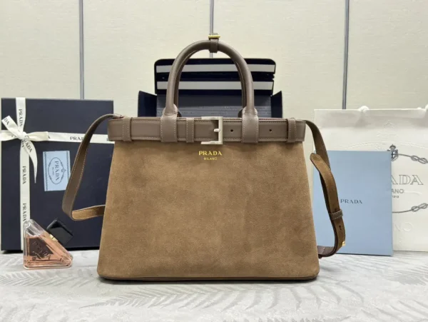 Prada Suede Top Handle Bag image 1