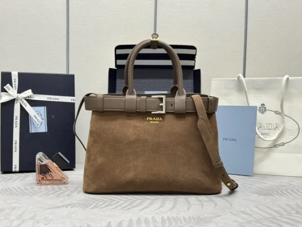 Prada Suede Top Handle Bag image 1
