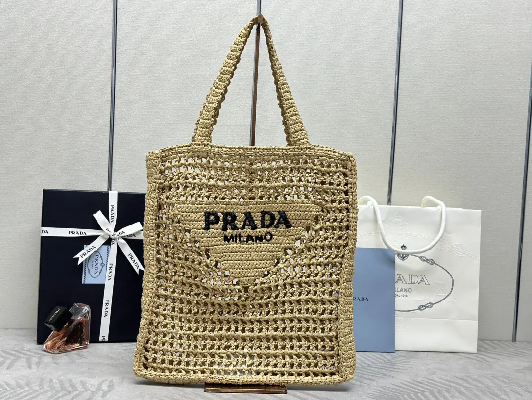 Prada Raffia Tote Bag image 1