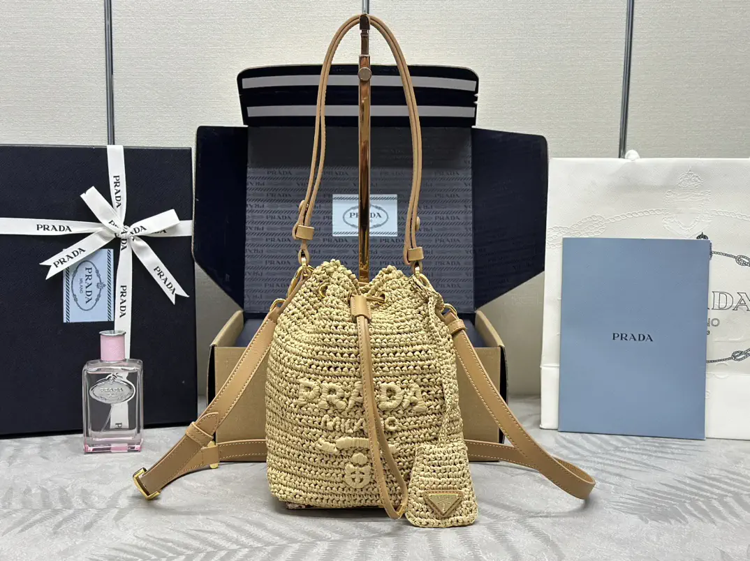 Prada Straw Bucket Bag image 1