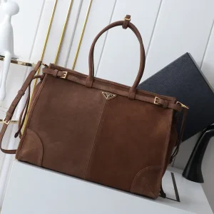 Prada Suede Top Handle Crossbody Bag image 1