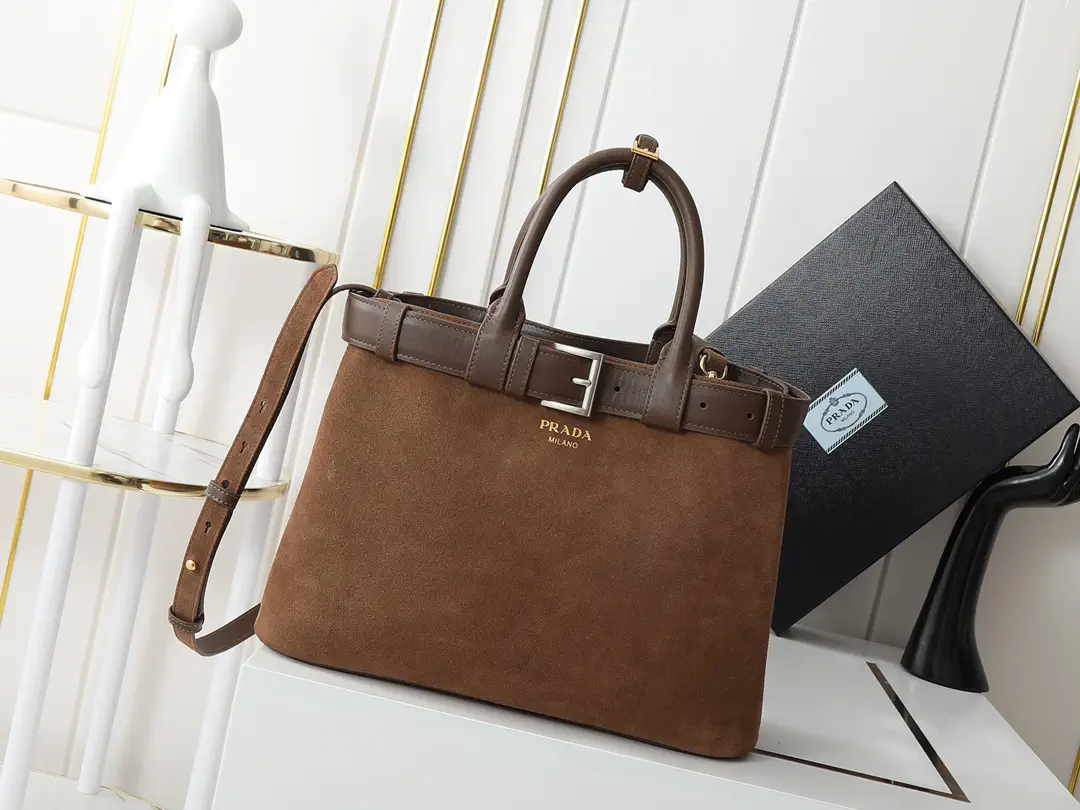 Prada Suede Top Handle Bag image 1
