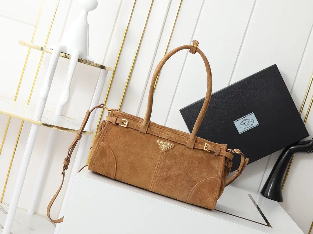 Prada Suede LuxSoft Shoulder Bag image 1