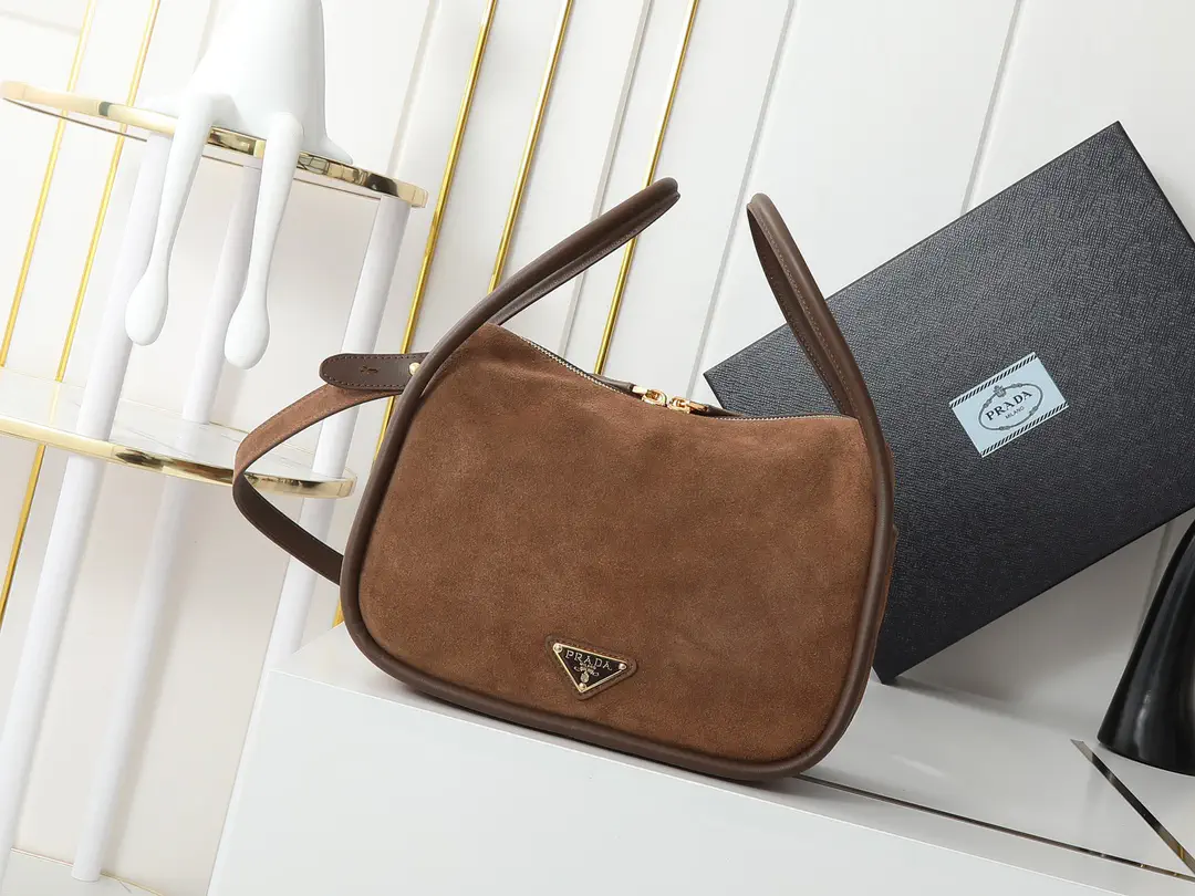 Prada Suede Top Handle Shoulder Bag image 1