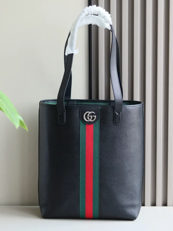 Gucci Tote Bag with Web Stripe and Double G Detail image 1