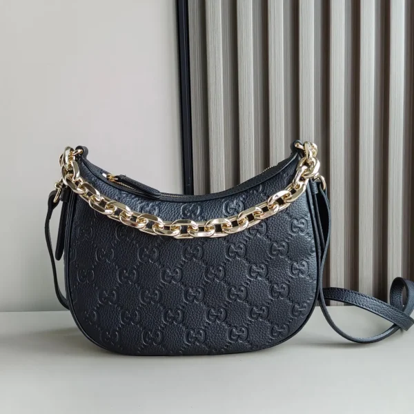 Gucci GG Emblem Small Half-Moon Crossbody Bag image 1