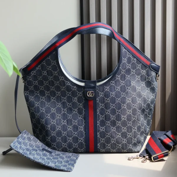 Gucci Monogram Denim Hobo Shoulder Bag image 1