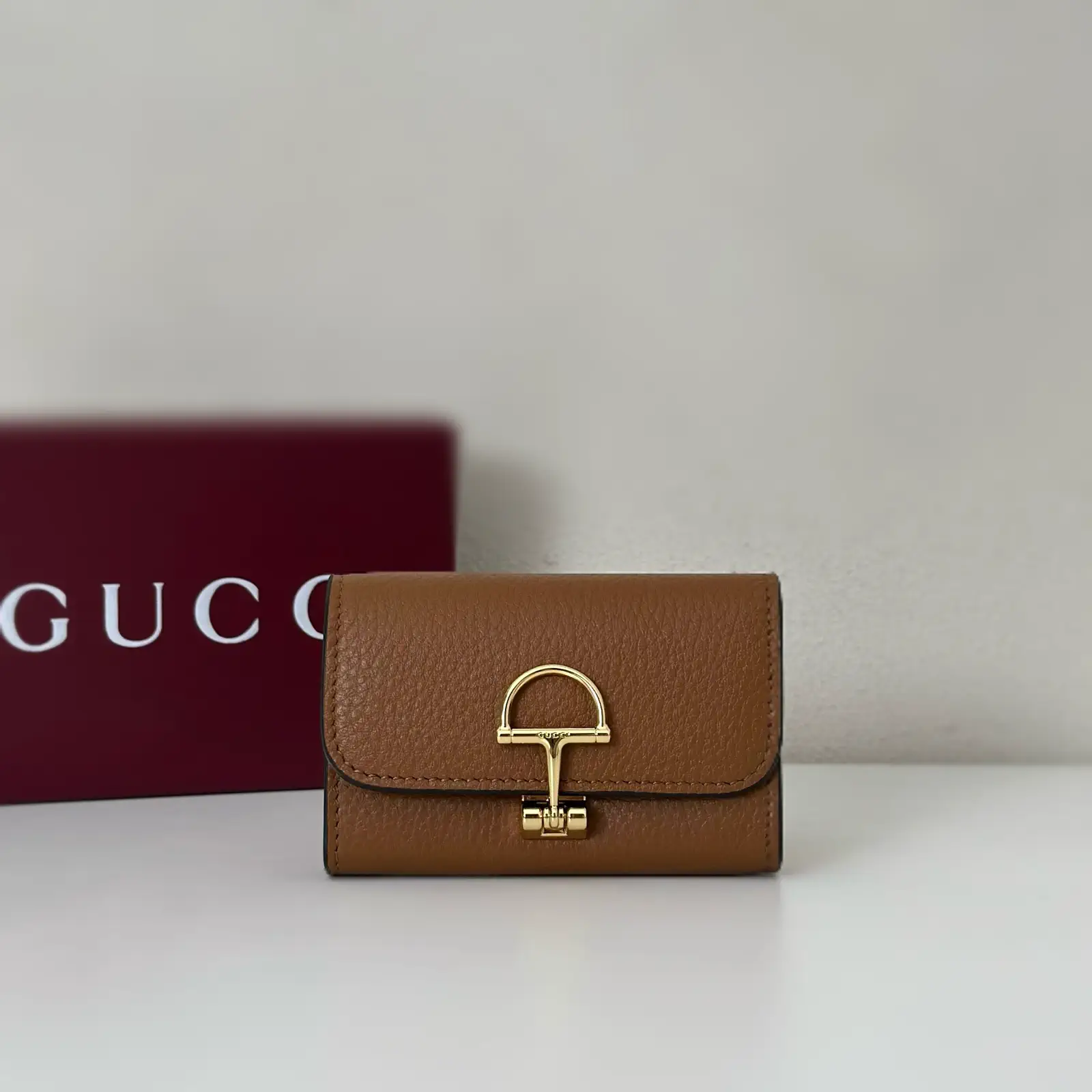 Gucci Brown Leather Card Holder image 1