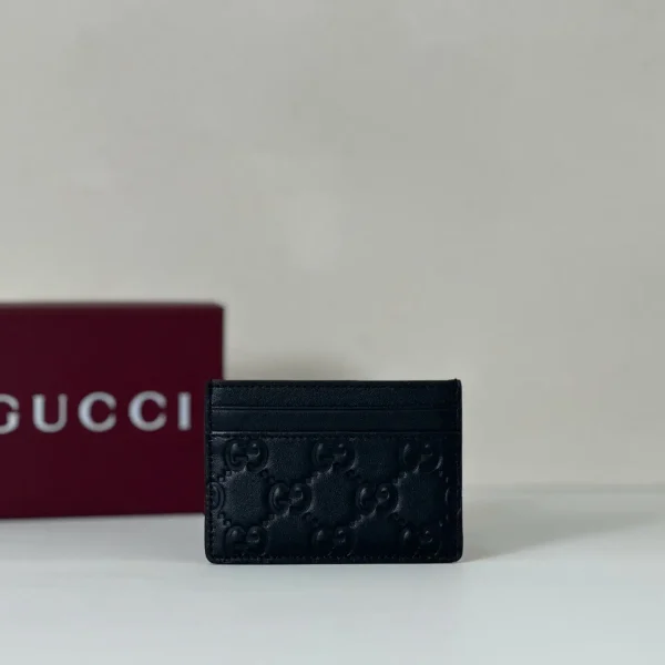 Gucci Black Embossed Card Holder image 1