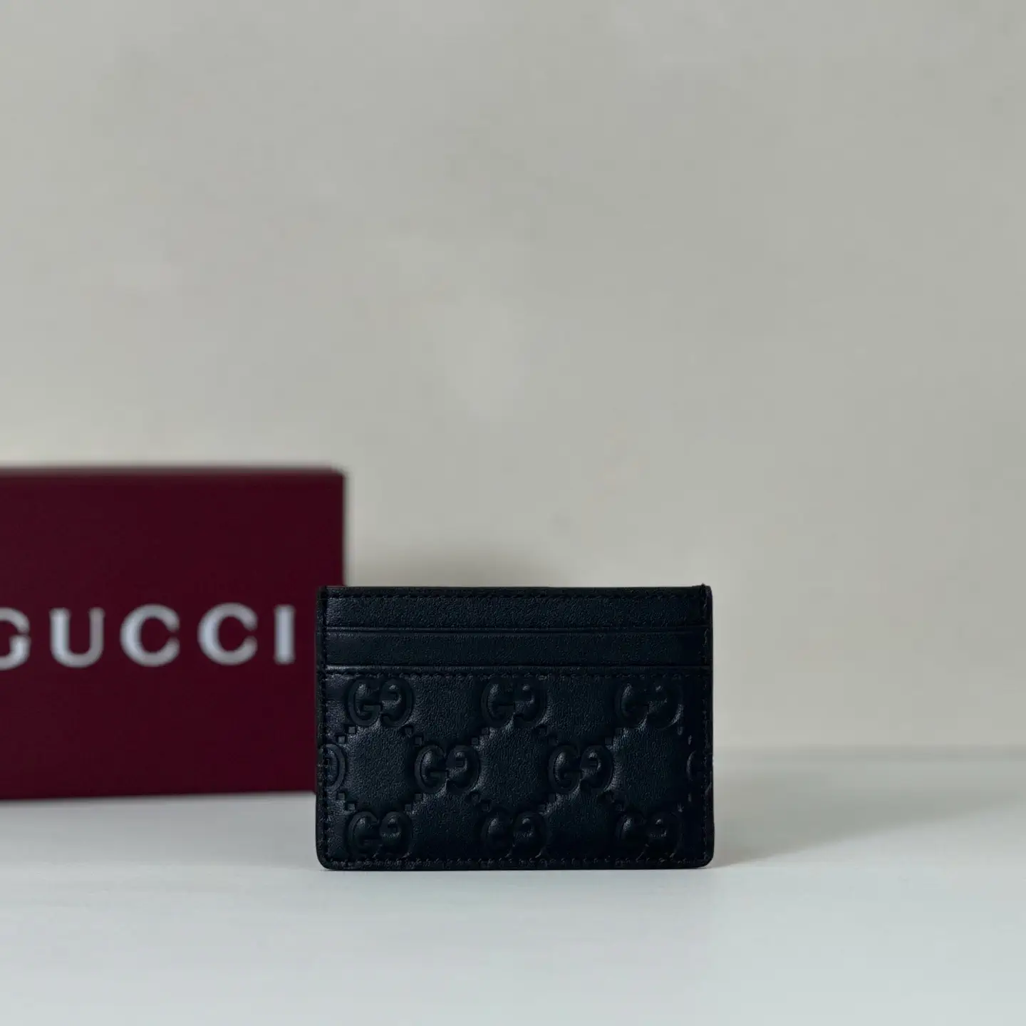 Gucci Black Embossed Card Holder image 1