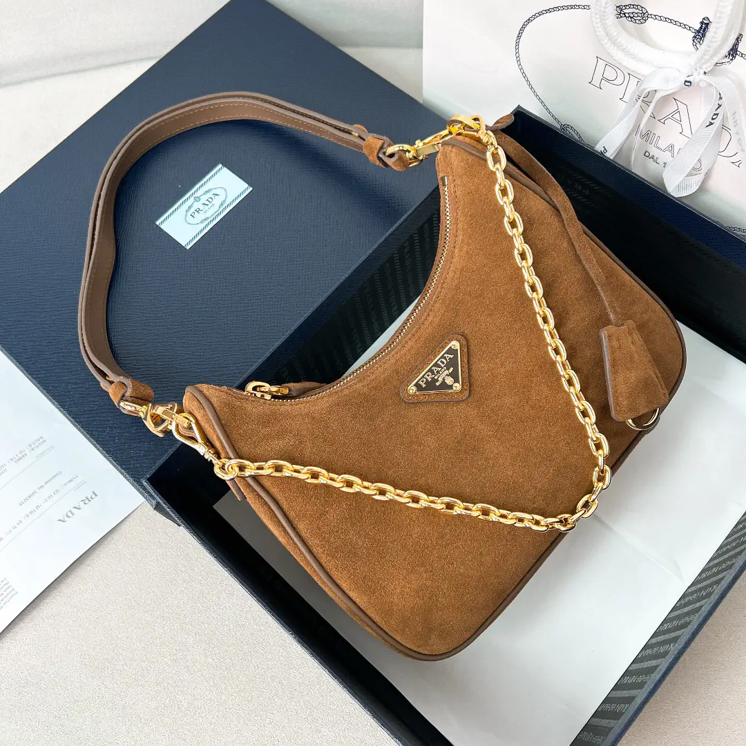 Prada Suede Hobo Shoulder Bag image 1