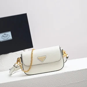 Prada White Saffiano Leather Mini Shoulder Bag image 1