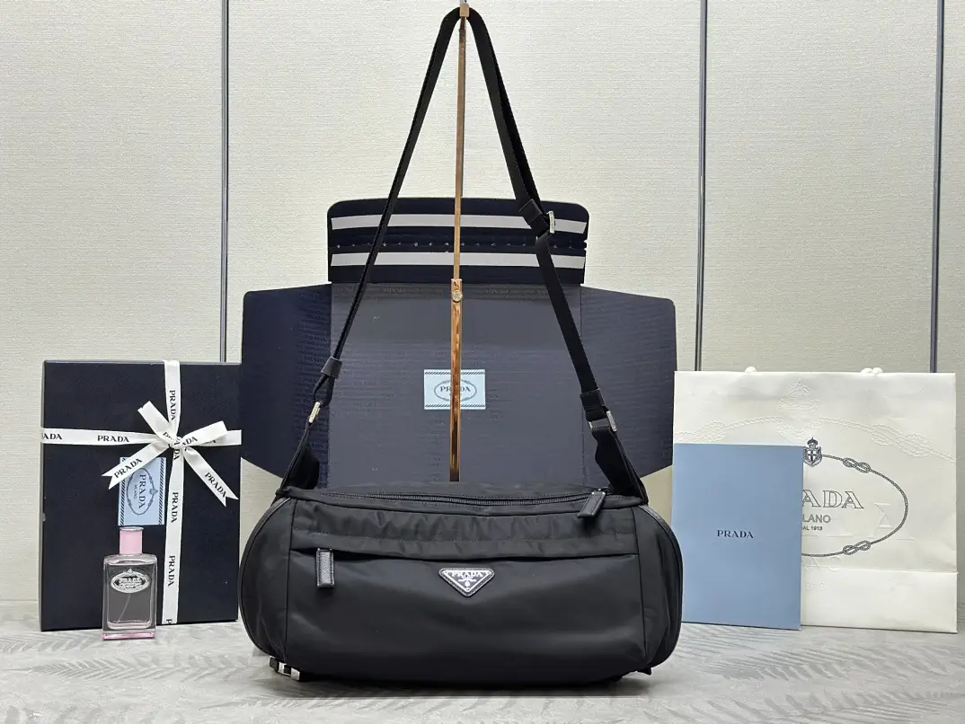 Prada Nylon and Saffiano Leather Shoulder Bag image 1