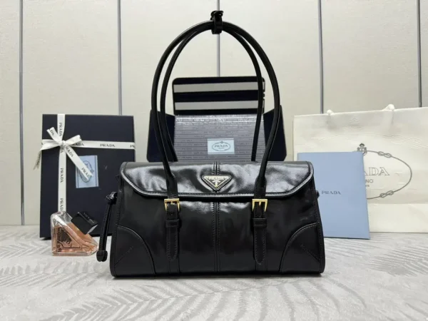 Prada Double Buckle Leather Shoulder Bag image 1