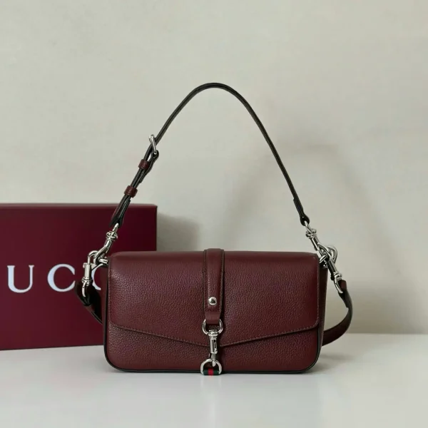 Gucci Burgundy Leather Shoulder Bag image 1
