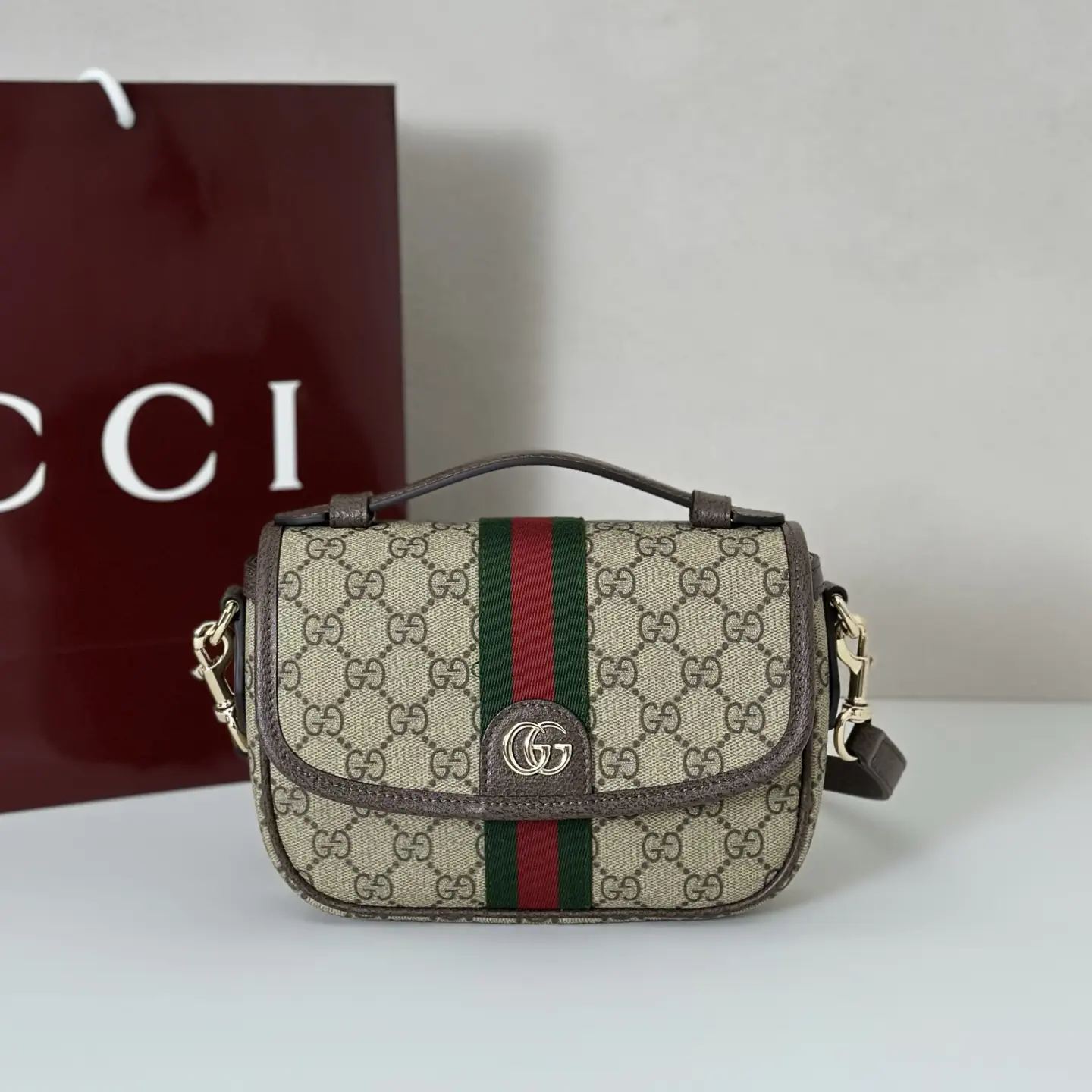 Gucci Monogram Top Handle Crossbody Bag image 1
