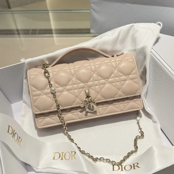 Dior Quilted Pearl Chain Mini Bag image 1