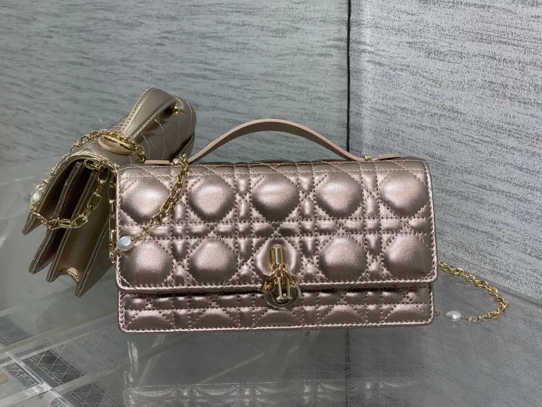 Dior Quilted Pearl Chain Clutch image 1