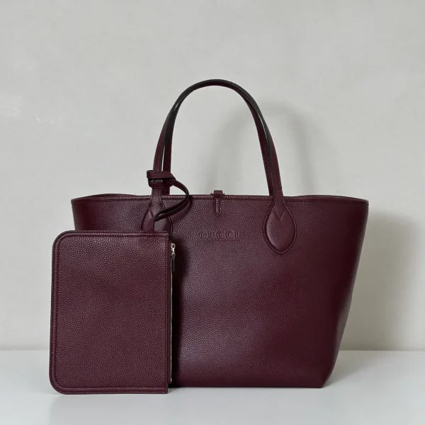 Gucci Embossed Logo Tote Bag with Matching Zip Pouch image 1