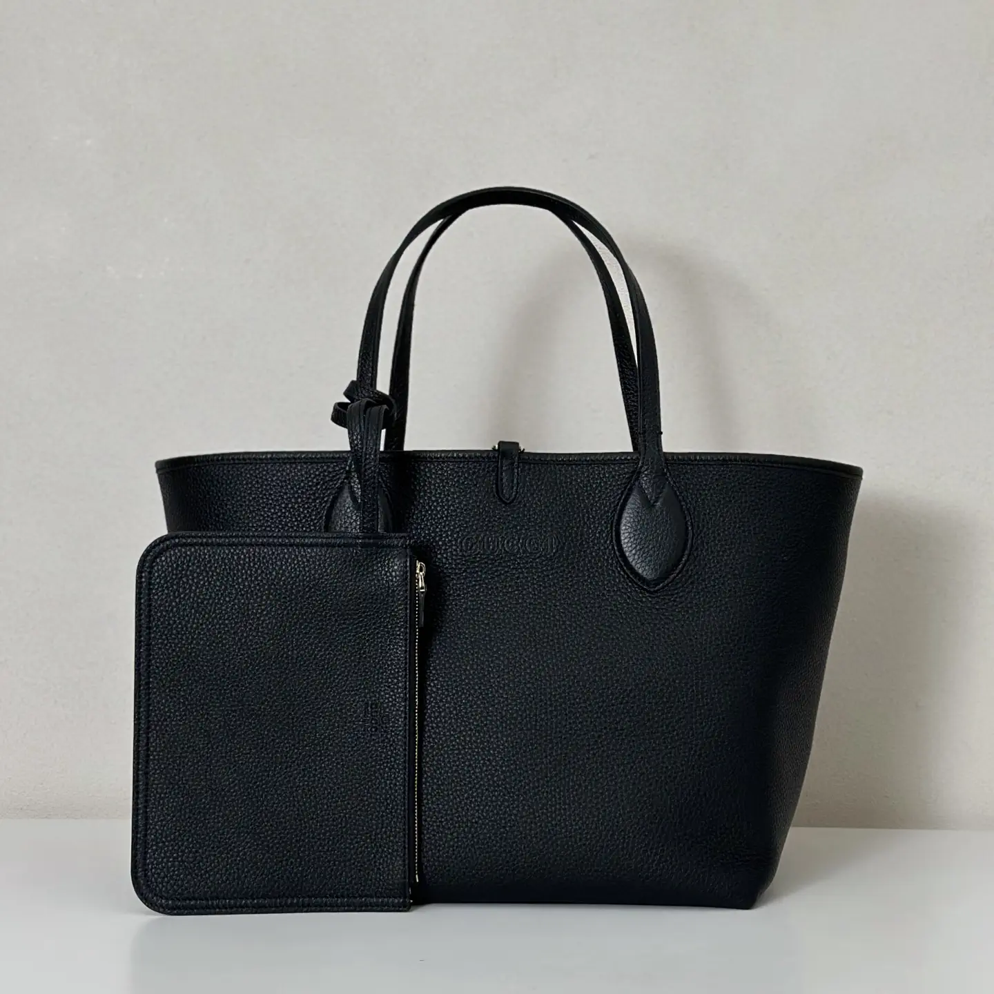 Gucci Black Tote Bag with Attached Zip Pouch image 1