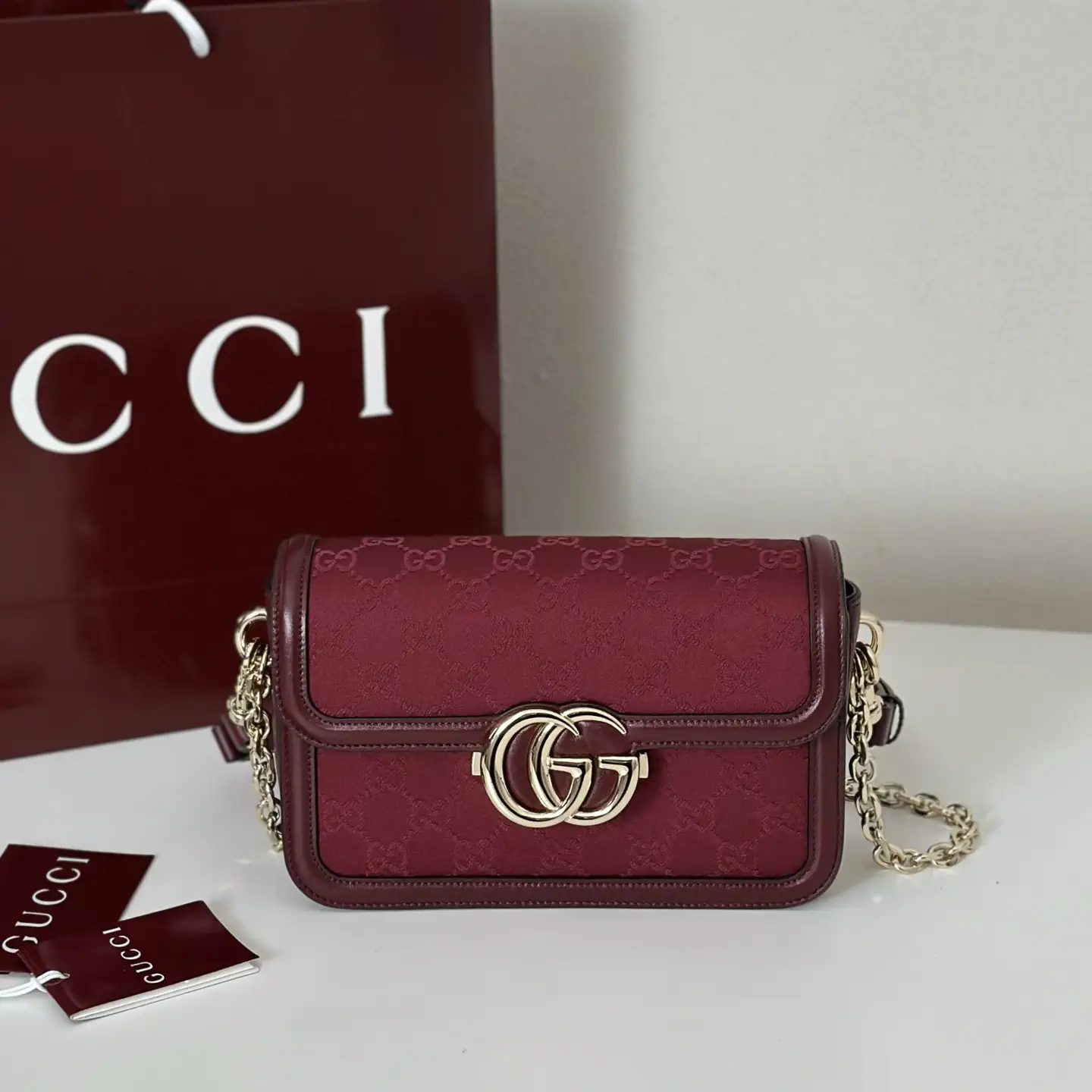 Gucci Monogram Canvas Chain Shoulder Bag image 1