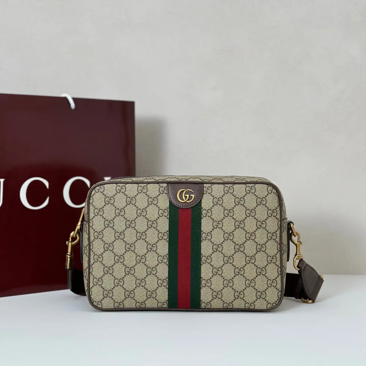 Gucci Monogram Web Stripe Crossbody Bag image 1